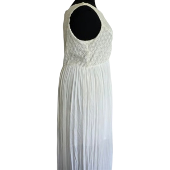 CATO Woman 26/28W Ivory Lace Semi sheer Maxi Dress Cottagecore Bridal Whimsical - Picture 3 of 10